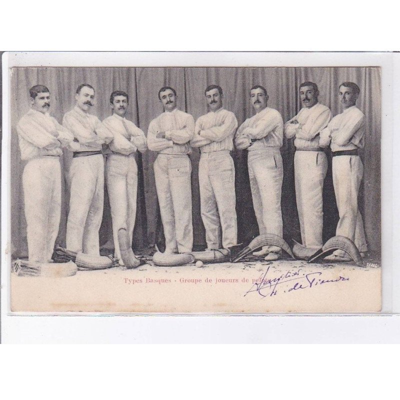 PYRENEES-ATLANTIQUE: types basques groupe de joueurs de pelote - très bon état