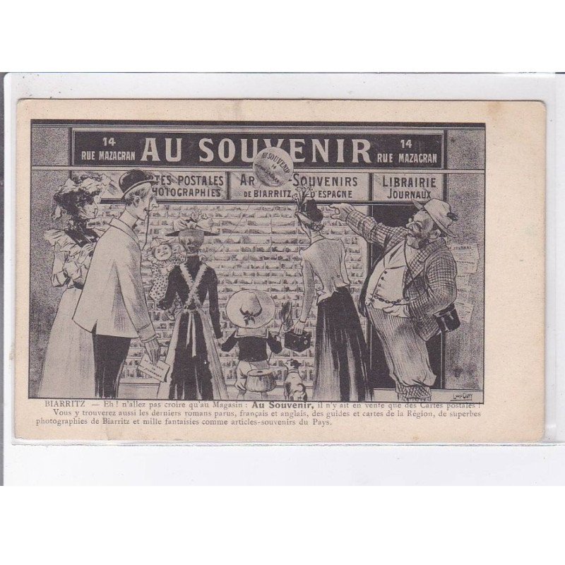BIARRITZ: au souvenir - magasin et éditeur de cartes postales, librairie journaux cartes postales - très bon état