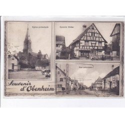 OBENHEIM: souvenir, église protestante epicerie weber rue principale - très bon état