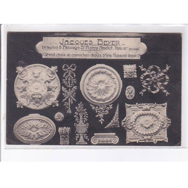 PARIS: jacques beyer 8 passage saint-Pierre amelot XIe grand choix de corniches - très bon état