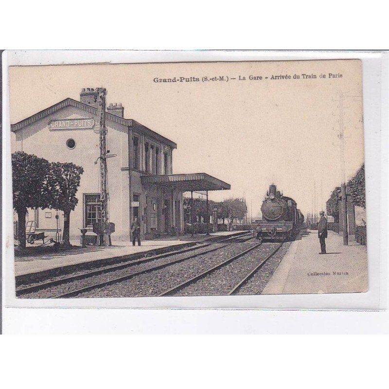 GRAND-PUITS: la gare, arrivée du train de paris - très bon état