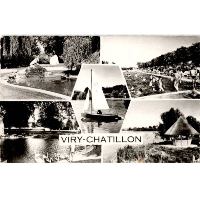 VIRY-CHATILLON: le parc leblanc, la piscine, les étangs - très bon état