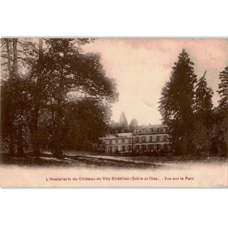 VIRY-CHATILLON: l'hostellerie du château, vue sur le parc - état