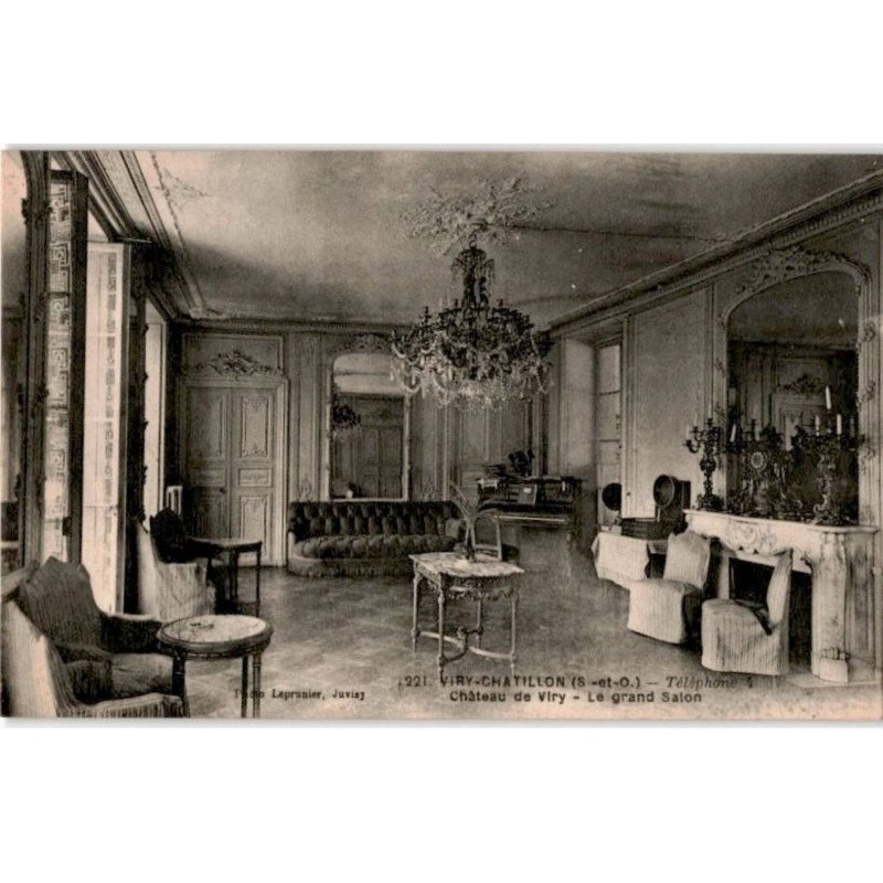 VIRY-CHATILLON: château de viry, le grand salon - très bon état