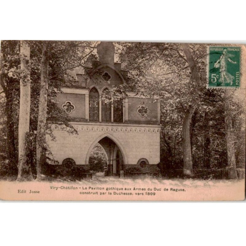 VIRY-CHATILLON: le pavillon gothique aux armes du duc de raguse - très bon état
