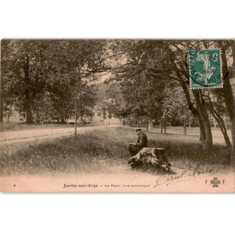 JUVISY-sur-ORGE: le parc, vue artistique - très bon état