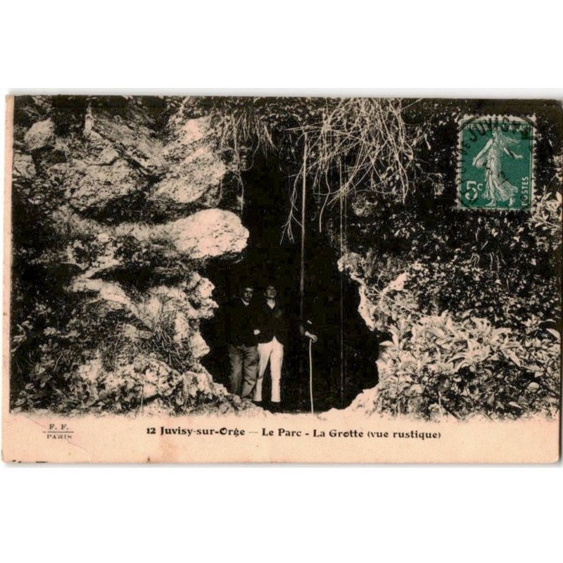 JUVISY-sur-ORGE: le parc, la grotte vue rustique - état