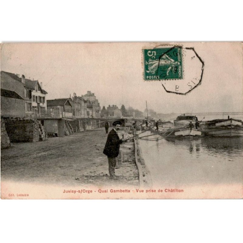 JUVISY-sur-ORGE: quai gambetta vue prise de châtillon - état