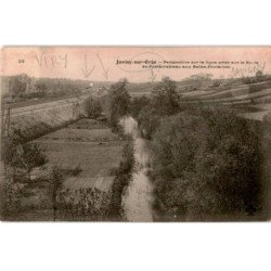 JUVISY-sur-ORGE: perspective sur la ligne prise sur la route de fontainebleau aux belles-fontaines - très bon état
