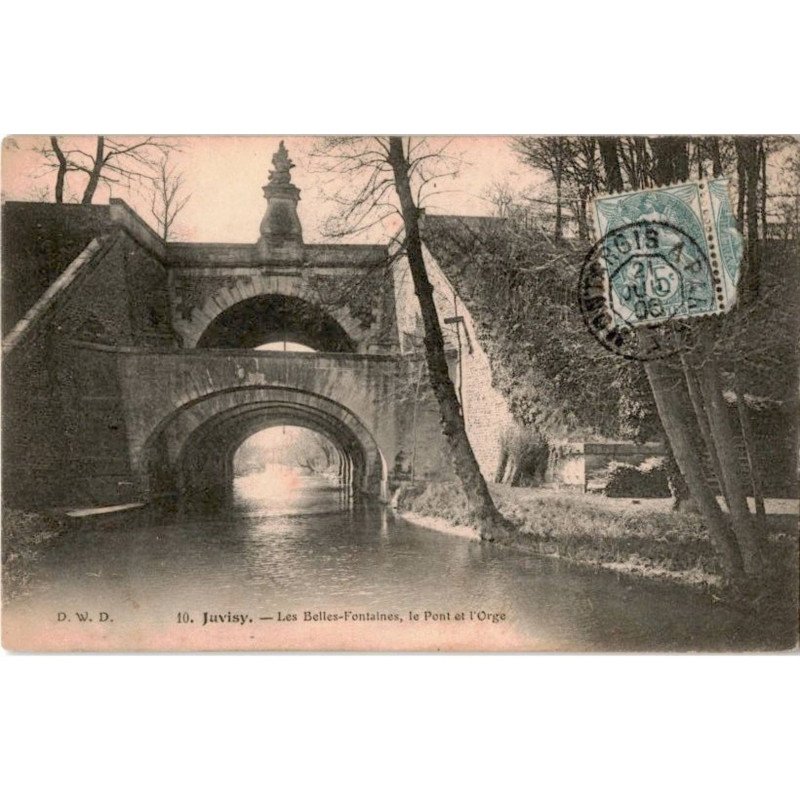JUVISY-sur-ORGE: les belles-fontaines, le pont et l'orge - très bon état