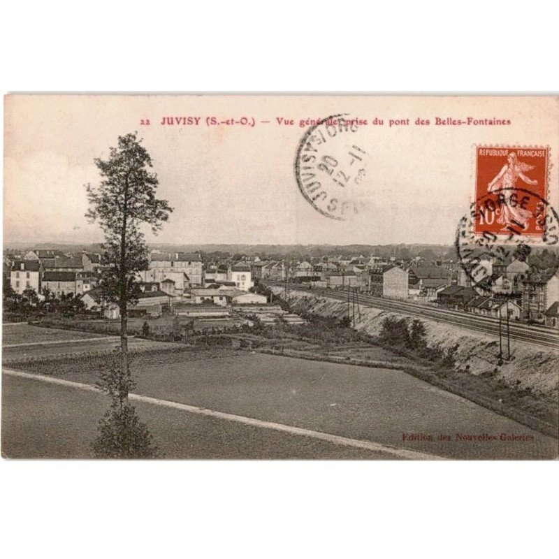 JUVISY-sur-ORGE: vue générale prise du pont des belles-fontaines - très bon état