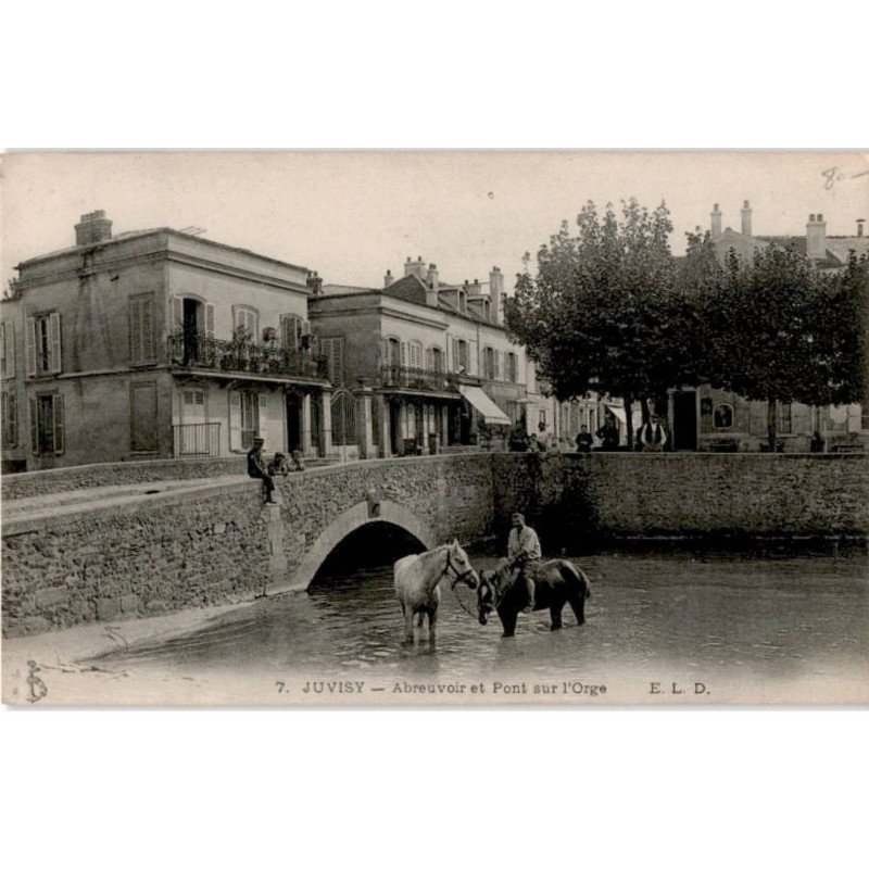 JUVISY-sur-ORGE: abreuvoir et pont sur l'orge - très bon état