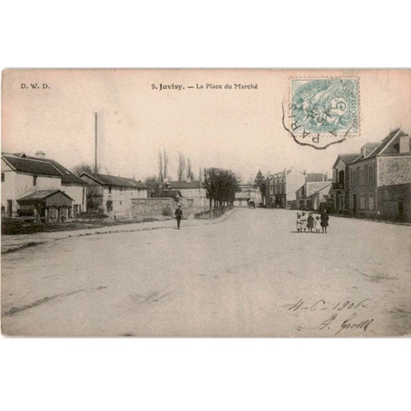 JUVISY-sur-ORGE: la place du marché - très bon état