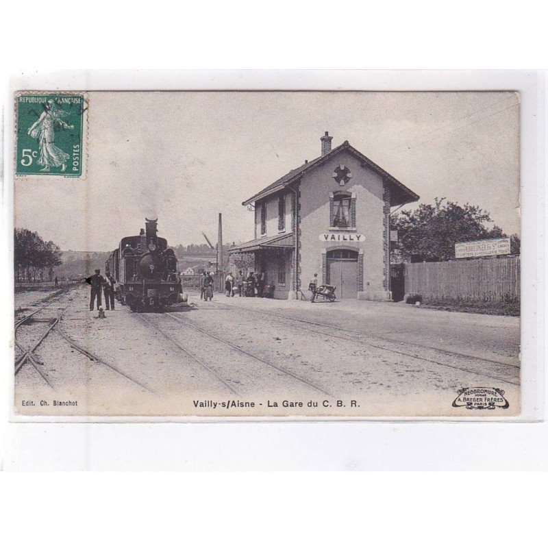 VAILLY-sur-AISNE: la gare du C.B.R. - très bon état