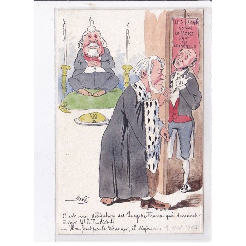 ILLUSTRATEUR BOBB FALLIERES: les jurys votent la mort pour un criminels - très bon état
