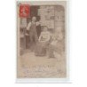 PARIS 4ème : carte photo d'un marchand de journaux au 56 rue de Turenne - très bon état