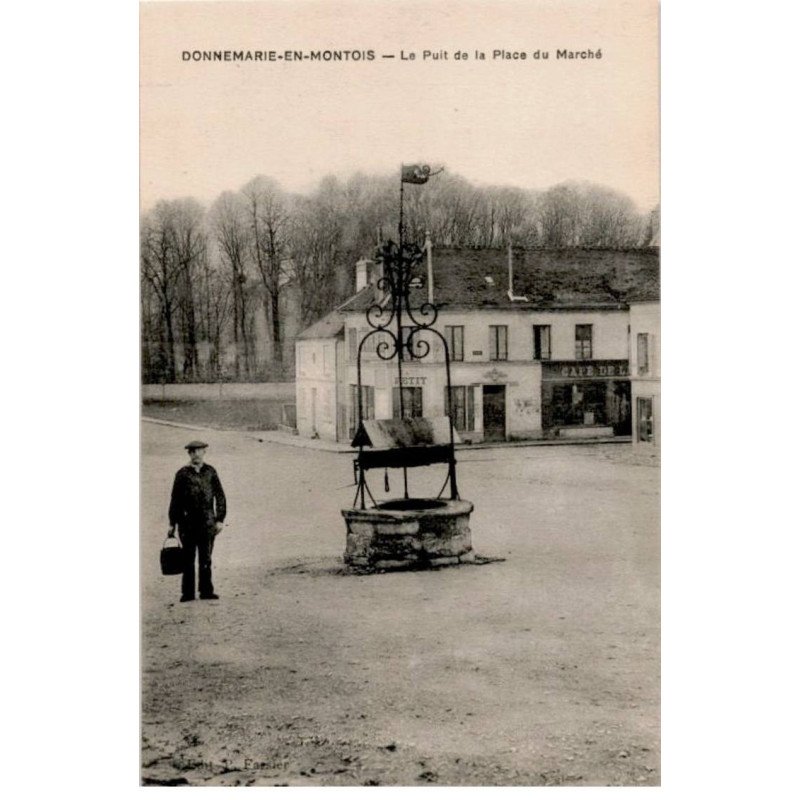 DONNEMARIE-en-MONTOIS: le puits de la place du marché - très bon état