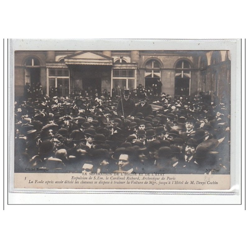 PARIS 4ème : séparation de l'église et de l'état - expulsion de l'Archevêque de Paris ...- très bon ét PARIS 4ème : séparation de l'église et de l'état - expulsion de l'Archevêque de Paris ...- très bon ét
