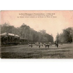 FONTAINEBLEAU: le roi d'espagne 8 mai 1913 les chevaux sauteurs présentés par les ecuyers de l'école saumur - état