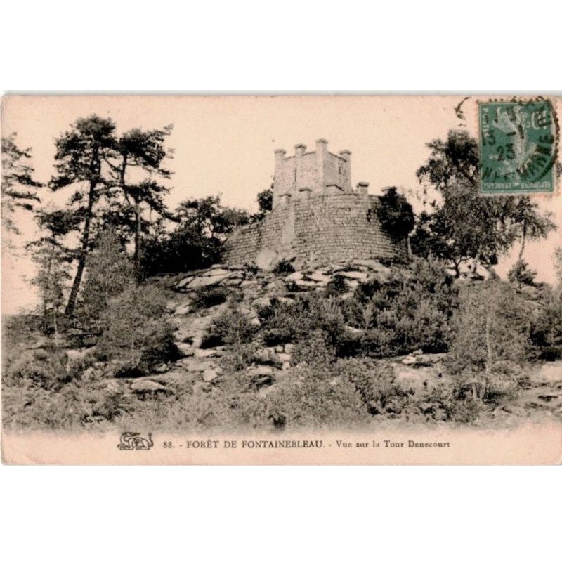 FONTAINEBLEAU: forêt, vue sur la tour denecourt - très bon état