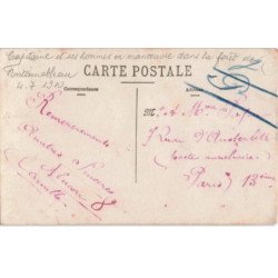 FONTAINEBLEAU: capitaine et ses hommes en manoeuvre dans la forêt de fontainebleau - très bon état