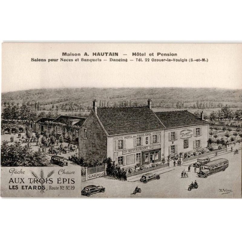 OZOUER-le-VOULGIS: maison A. Hautain hôtel et pension salons pour noces et banquets - très bon état