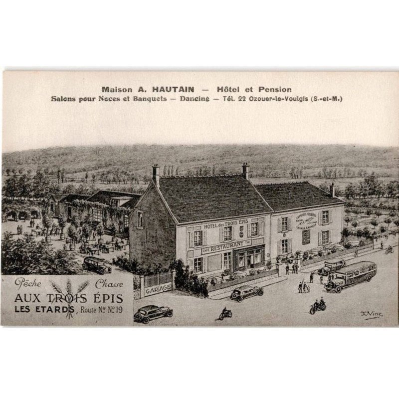 OZOUER-le-VOULGIS: maison A. Hautain hôtel et pension salons pour noces et banquets - très bon état