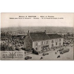 OZOUER-le-VOULGIS: hôtel et pension salons pour noces et banquets, dancing, aux trois épis - très bon état