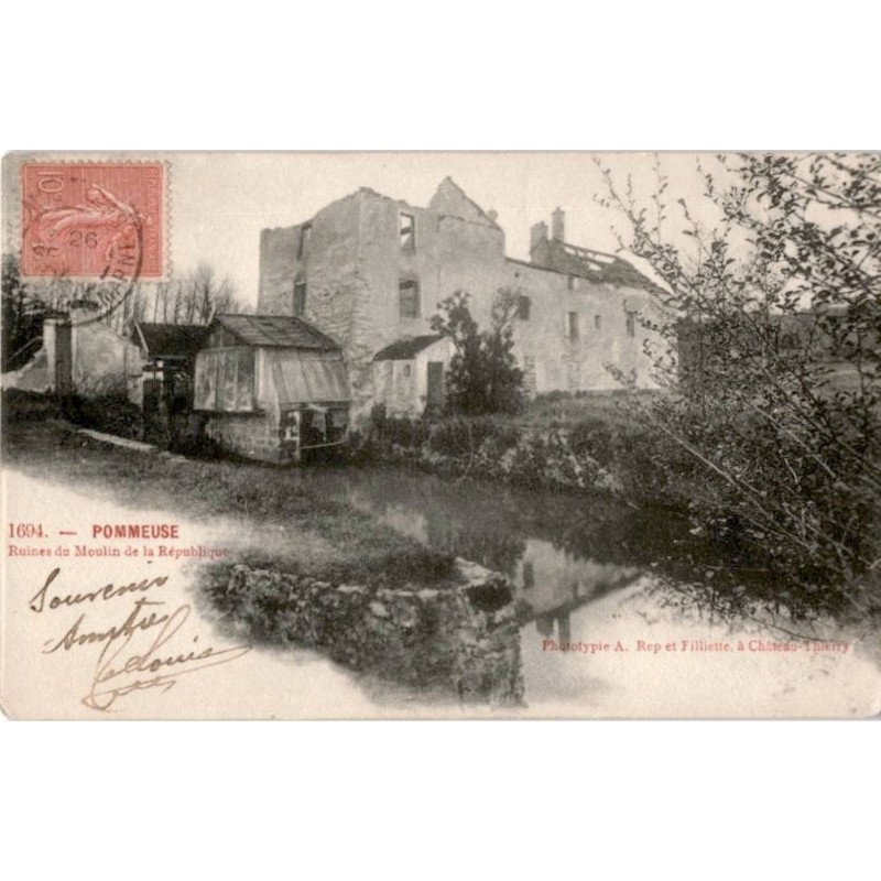POMMEUSE: ruines du moulin de la république - très bon état