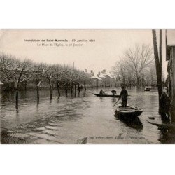 SAINT-MAMMES: inondation 27 janvier 1910 la place de léglise le 28 janvier - très bon état