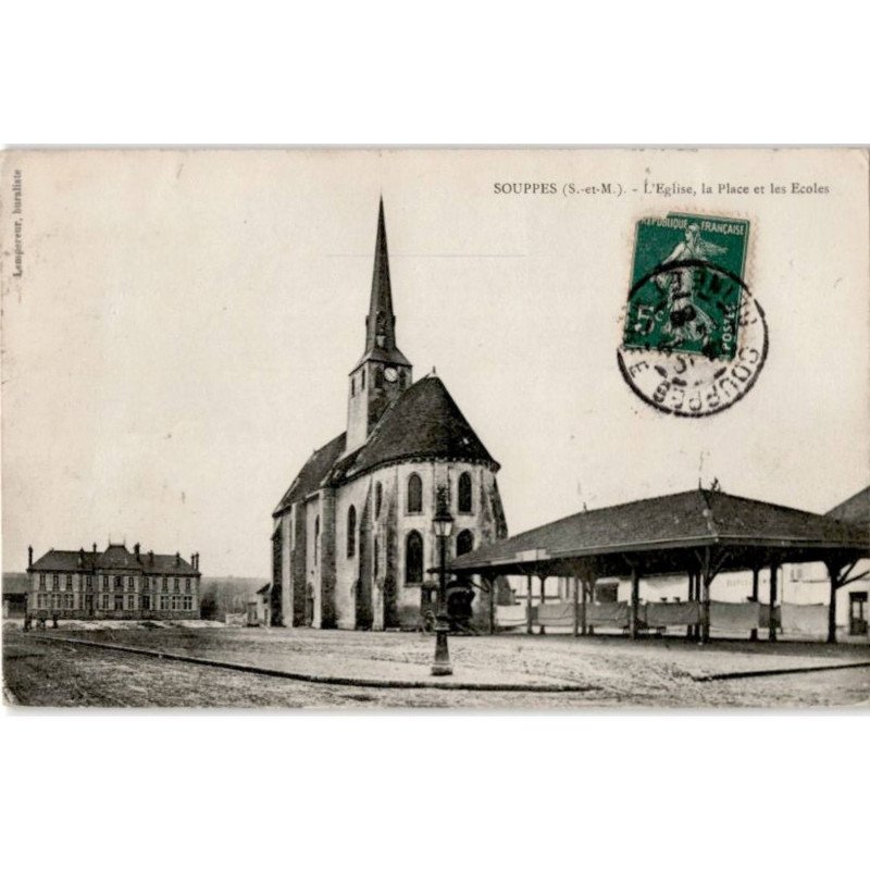 SOUPPES: l'église la place et les écoles - très bon état