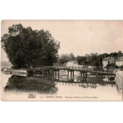 SAMOIS-sur-SEINE: chemin de halage et le pont de bois - très bon état