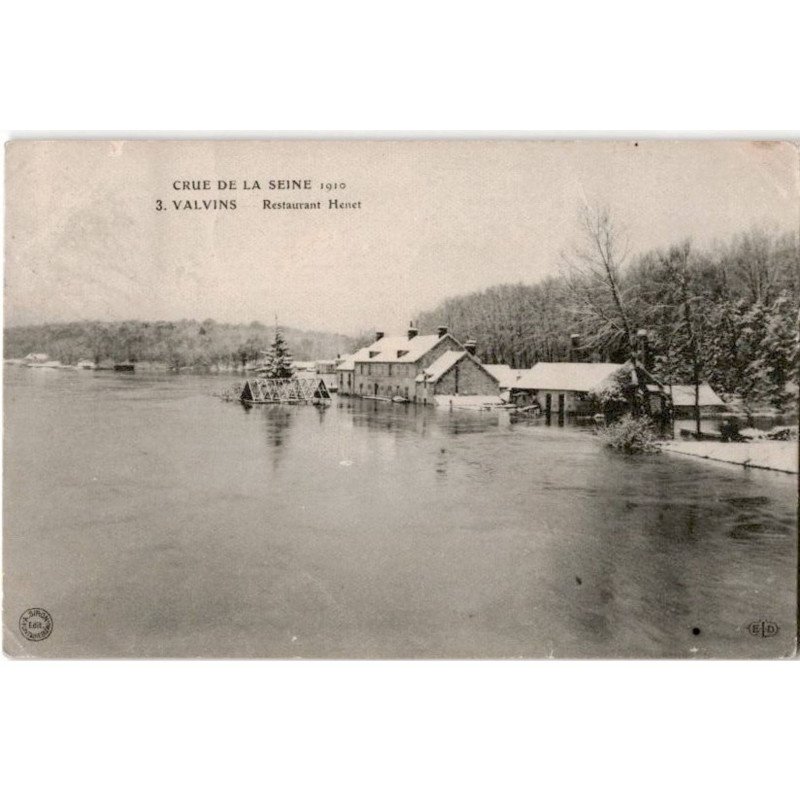 VALVINS: restaurant henet, crue de la seine - très bon état