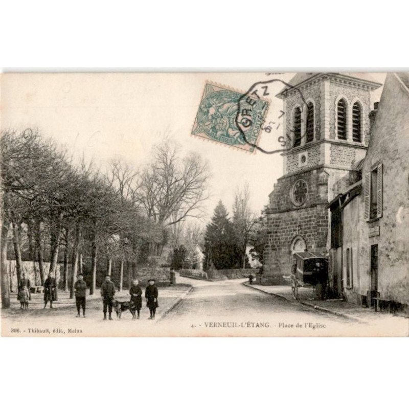 VERNEUIL-L'ETANG: place de l'église - très bon état