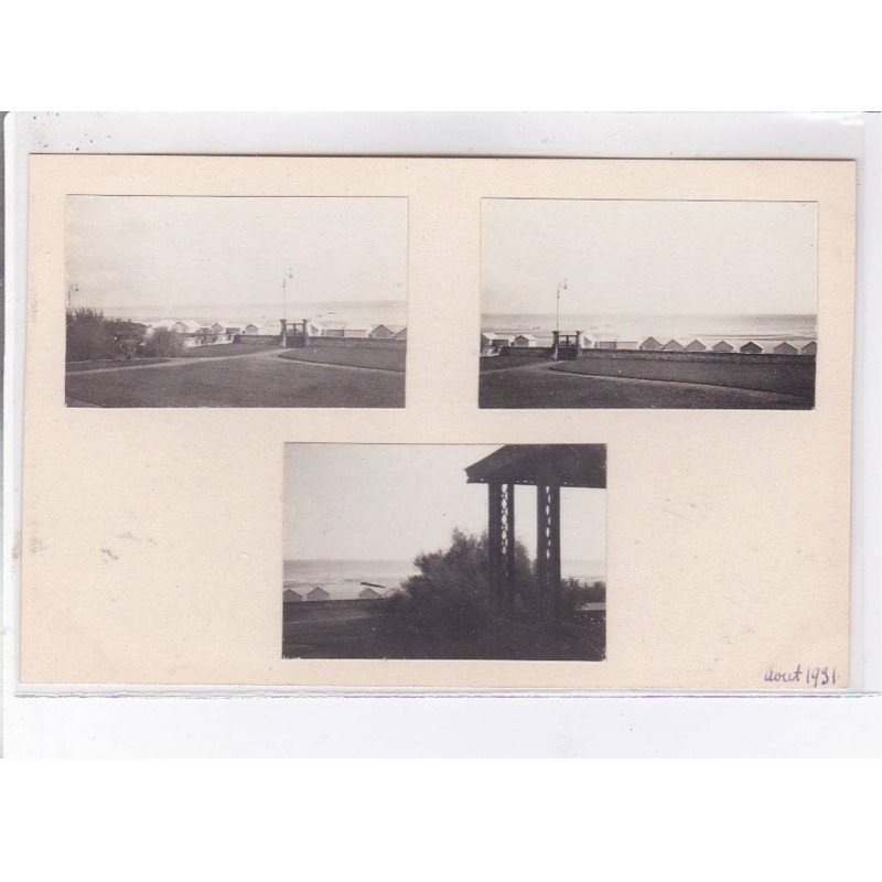 HERMANVILLE: 3 petites photos, plage, petits bâtiments - très bon état