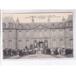 VAUBADON: la confirmation bénédiction donnée par monseigneur Lemonnier sur le perron du château - très bon état