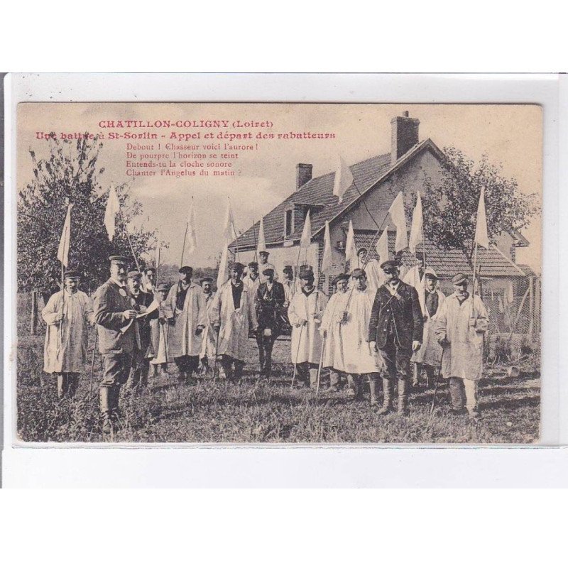 CHATILLON-COLIGNY: une battue à saint-sorlin appel et départ des rabatteurs, chasse - très bon état