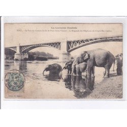 TOUL: le pont du chemin de fer de pont-saint-vincent, la baignade des éléphants du cirque mac-caddon - état