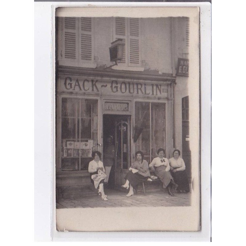 SOUPPES SUR LOING : carte photo - Gack Gourlin tabac, zig zag - très bon état