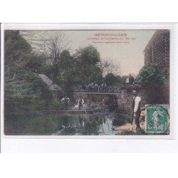 BRETTEVILLE-sur-LAIZE: lendemain de l'inondation du 7 mai 1907 tanneurs repêchant leurs cuirs - très bon état