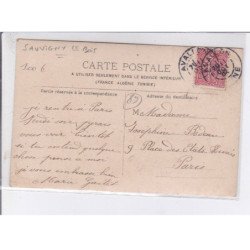 SAUVIGNY le BOIS: scène du village, église - très bon état