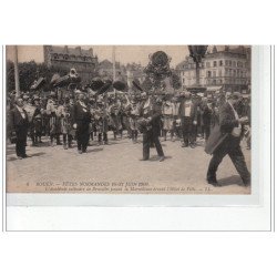 ROUEN - Fêtes Normandes 18-21 Juin 1909 - L'Académie Culinaire de Bruxelles jouant la Marseillaise - très bon état