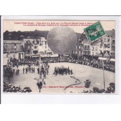 VIMOUTIERS: fête des 3 et 4 août 1912 place du marché avant le départ du ballon - très bon état