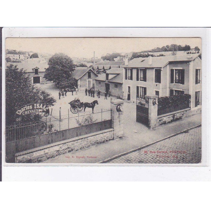 PONTOISE: Charles Issac chevaux 26 rue carnot, marchand de chevaux, judaica - très bon état