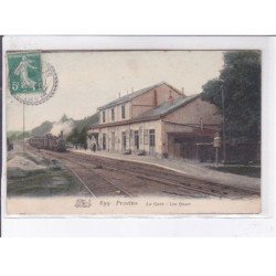 PROVINS: la gare les quais (rare en couleur) - très bon état