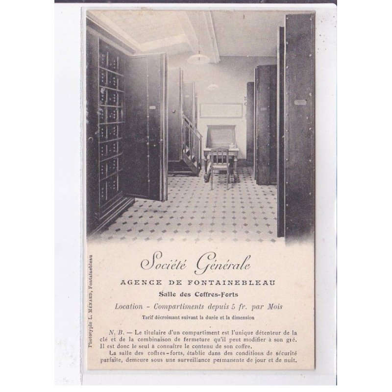 FONTAINEBLEAU: société générale agence de fontainbleau salle des coffres-forts - très bon état