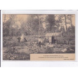 SAINT-AUBIN-CHATEAUNEUF: campement de charbonniers dans le bois de fumerault - très bon état