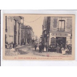 JUVISY-sur-ORGE: rue de draveil après les inondations de 1910 - état