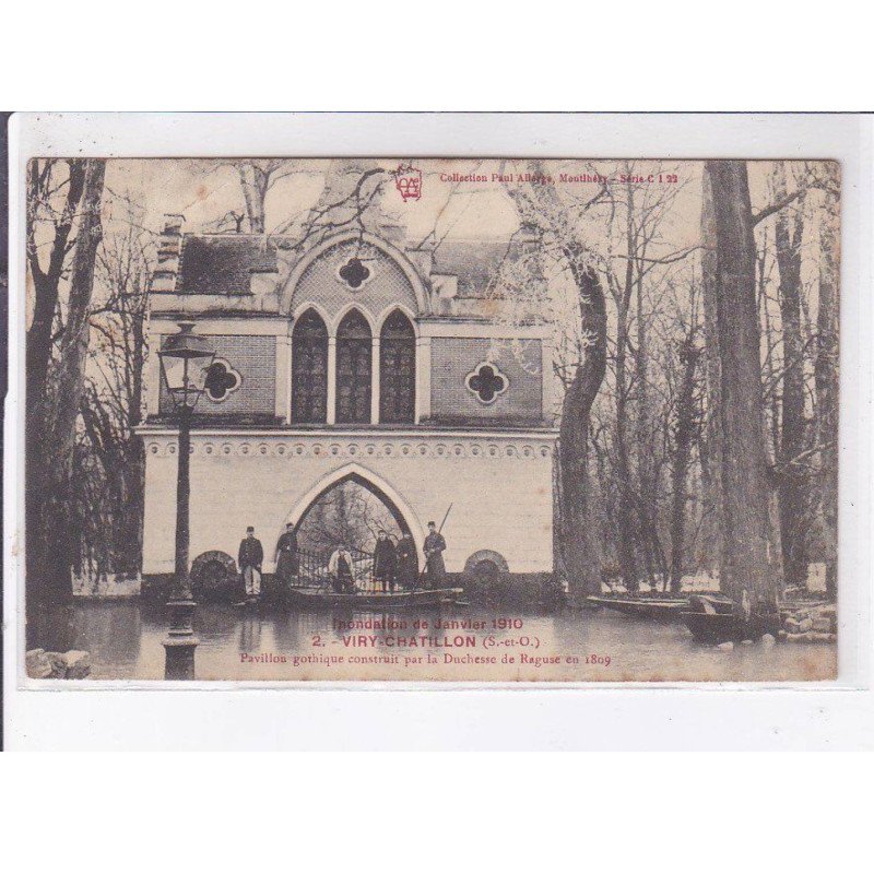 VIRY-CHATILLON: pavillon gothique construit par la duchesse de Raguse en 1809 (inondations) - état