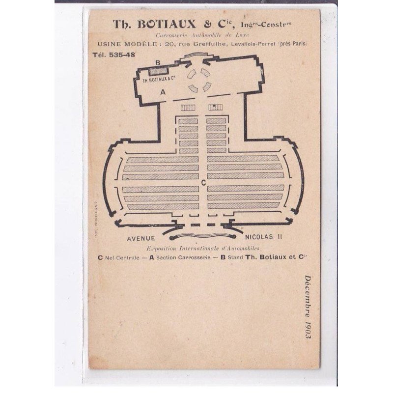 LEVALLOIS-PERRET: th. botiaux usine modèle 20 rue greffulhe - très bon état